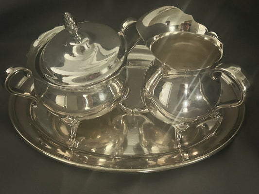 Vintage Gorham "Newport" Sugar Bowl & Creamer Set